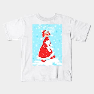 First Snow with Teddy Card Kids T-Shirt